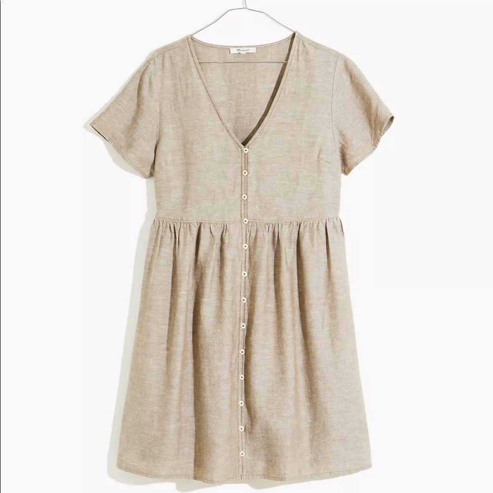 Linen Madewell Button-Front Mini Dress